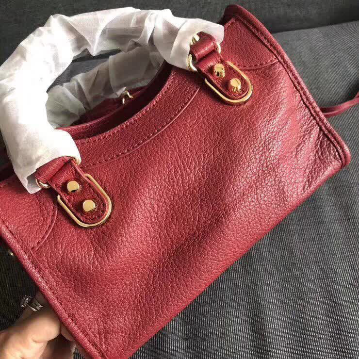 BALENCIAG巴黎世家 機車包 23cm原版山羊皮配金邊 手提肩背斜挎包  BL1378